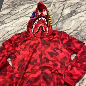 Red “bape” hoodie